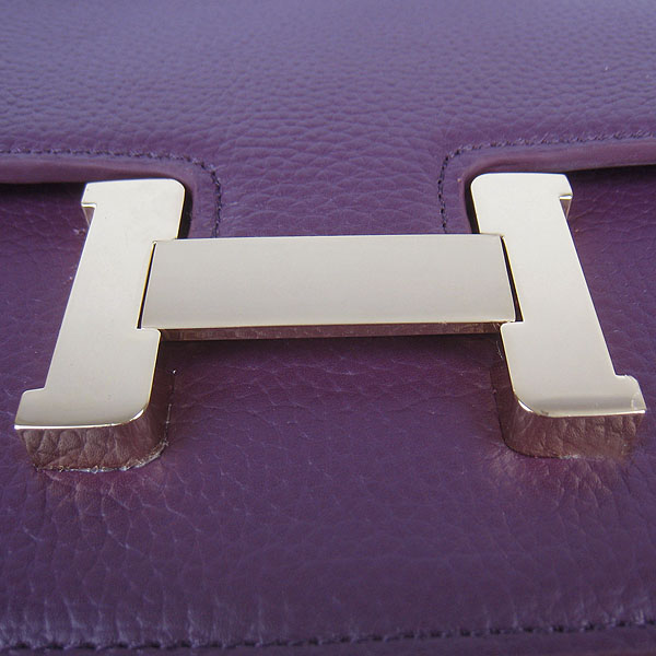 7A Hermes Constance Togo Leather Single Bag Purple Gold Hardware H020